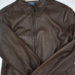 Ralph Lauren Supple Leather Jacket, Brown, Men's S